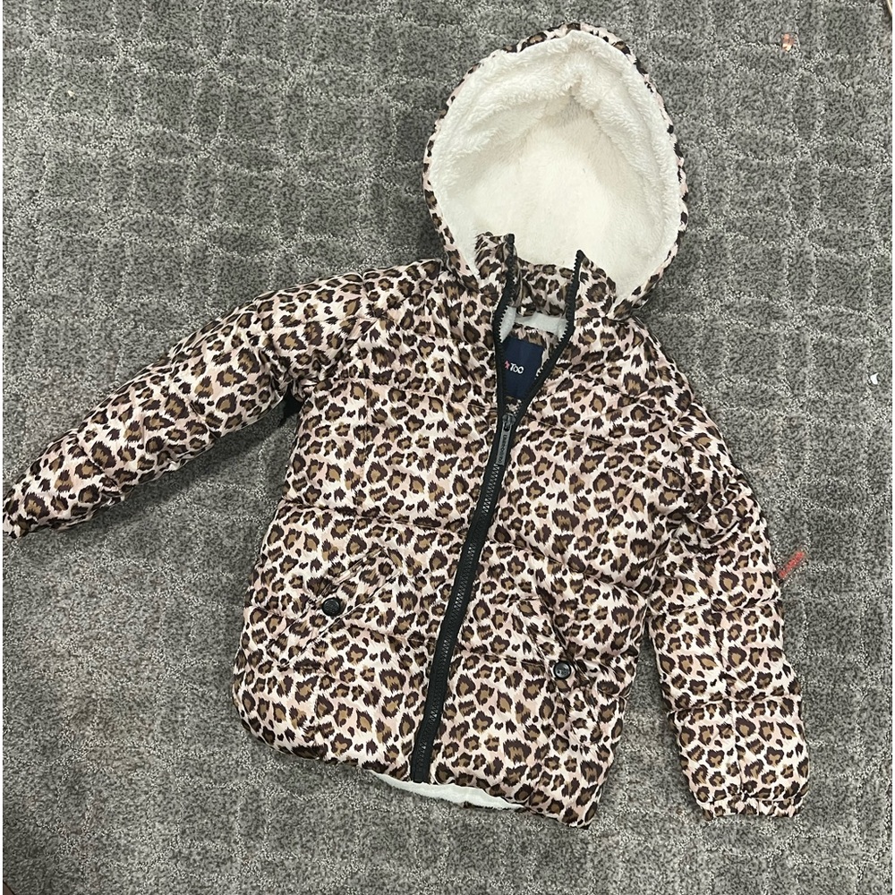 Cheetah print toddler bubble jacket